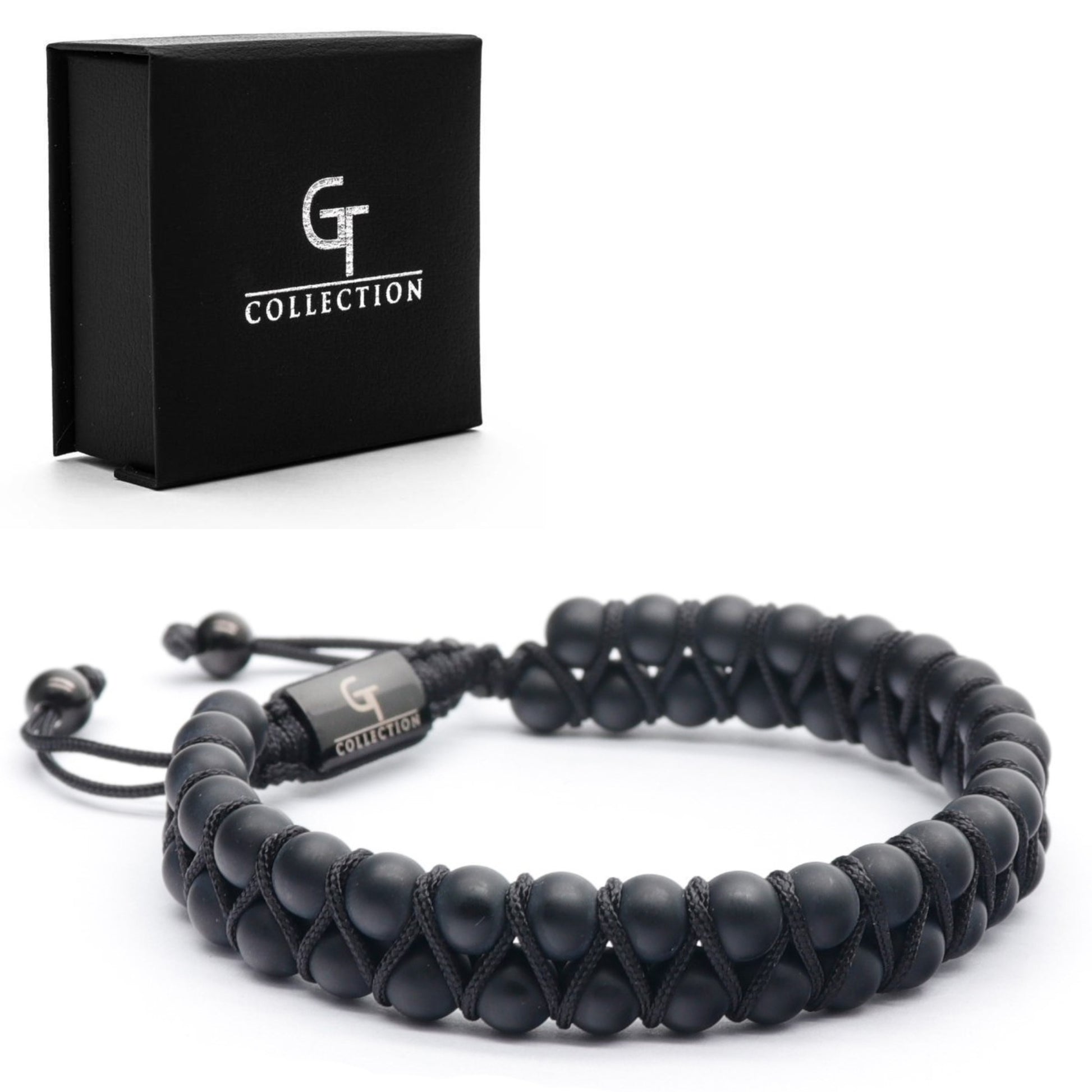 Matte Black Onyx bracelet Men s Matte Black Bead Bracelet GT