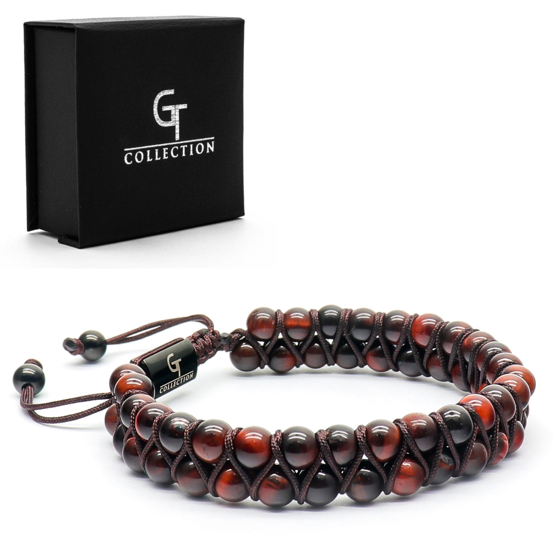 GT Collection Men's Red Tiger Eye Bracelet