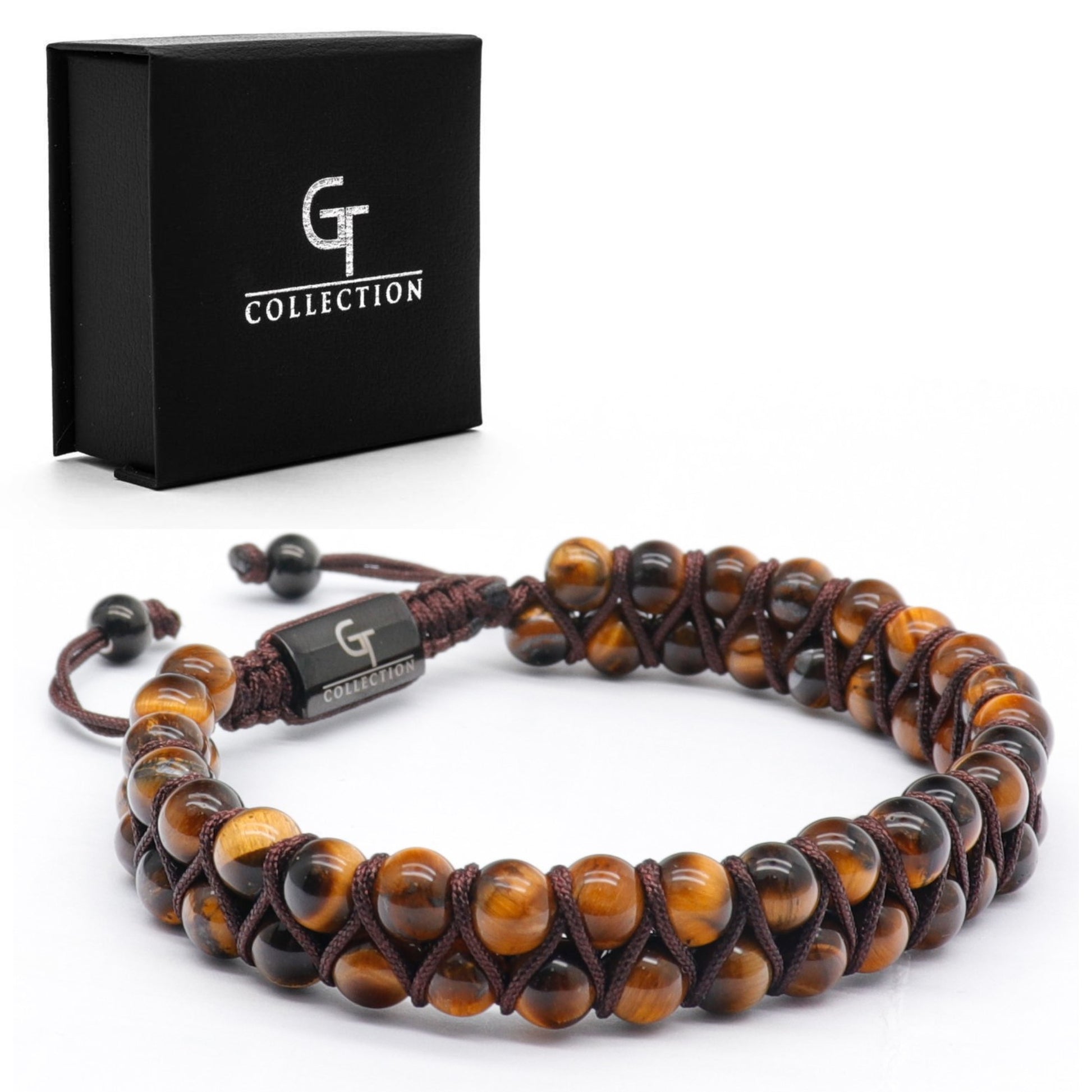 TIGER EYE Beaded Bracelet  Brown Gemstones Bead Bracelet – GT