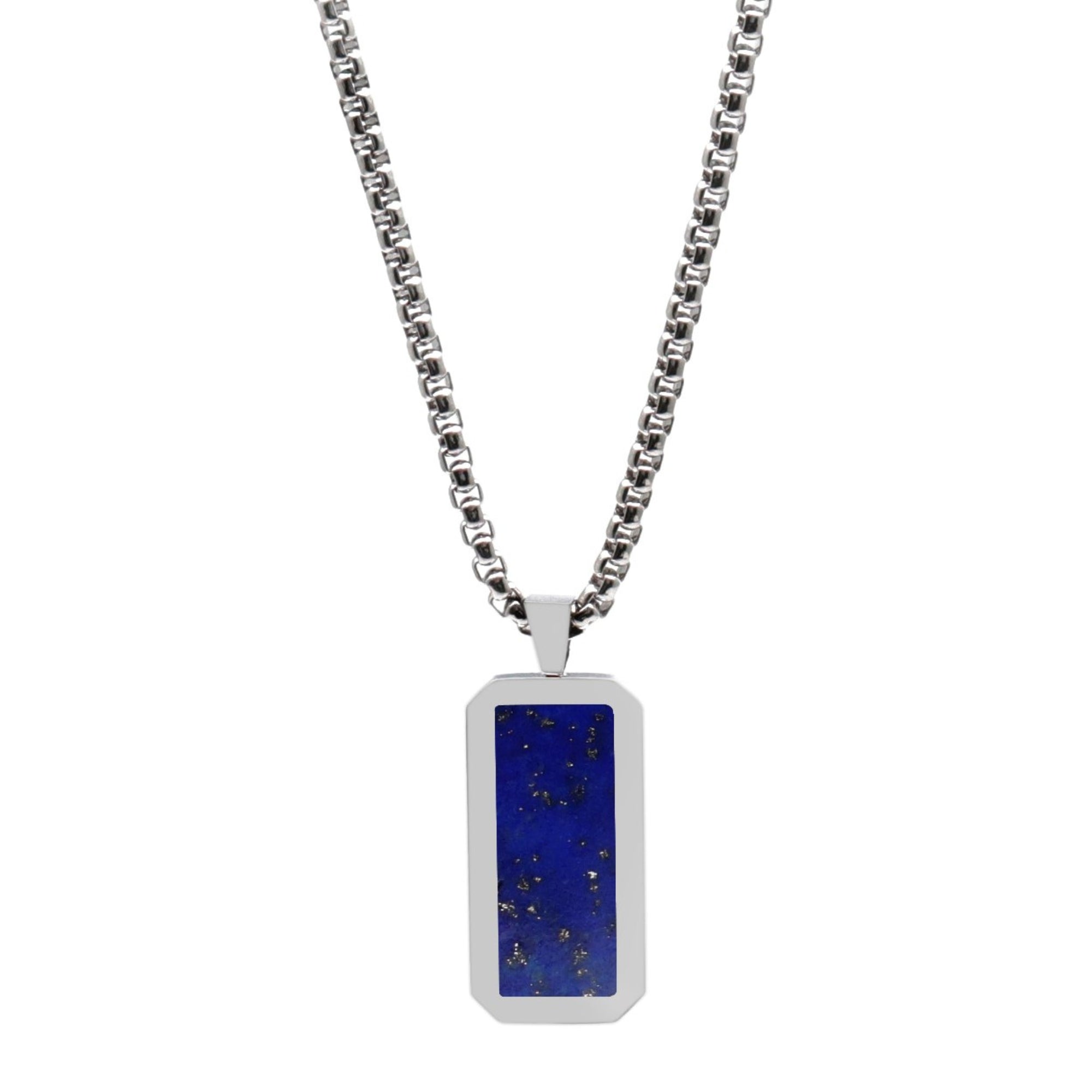 Rough Lapis Lazuli and silver necklace – Yutal.com