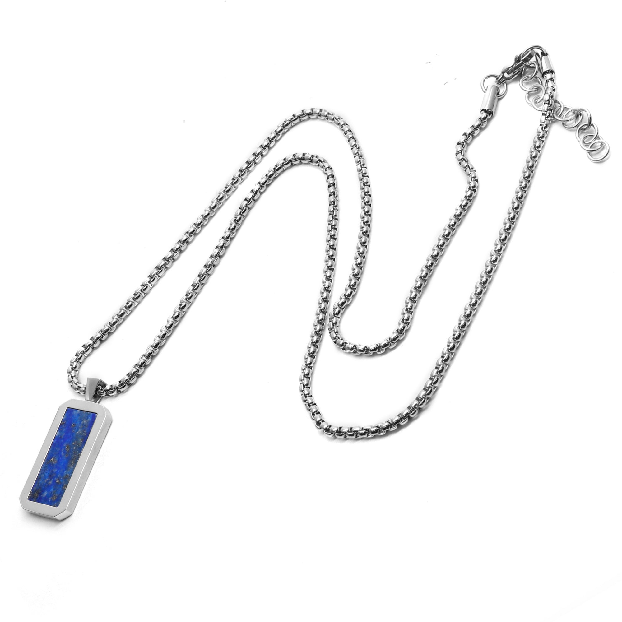 Men's Oval Synthetic Lapis Lazuli Pendant Necklace - Temu